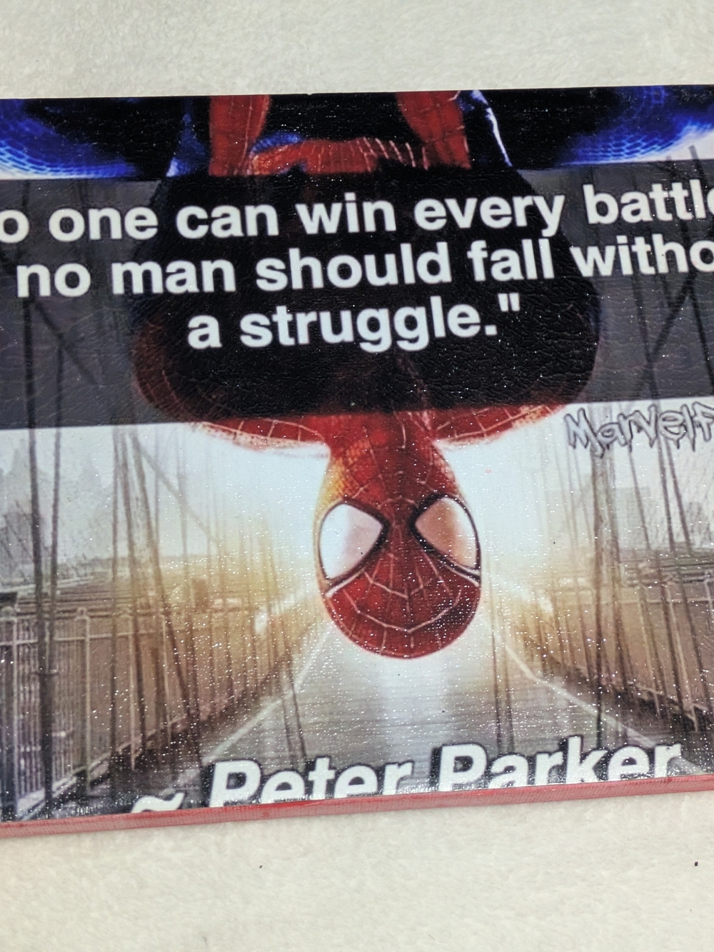 Handmade Spider-Man Peter Parker Quote 8" x 10" Wrapped Canvas Wall Art Decor